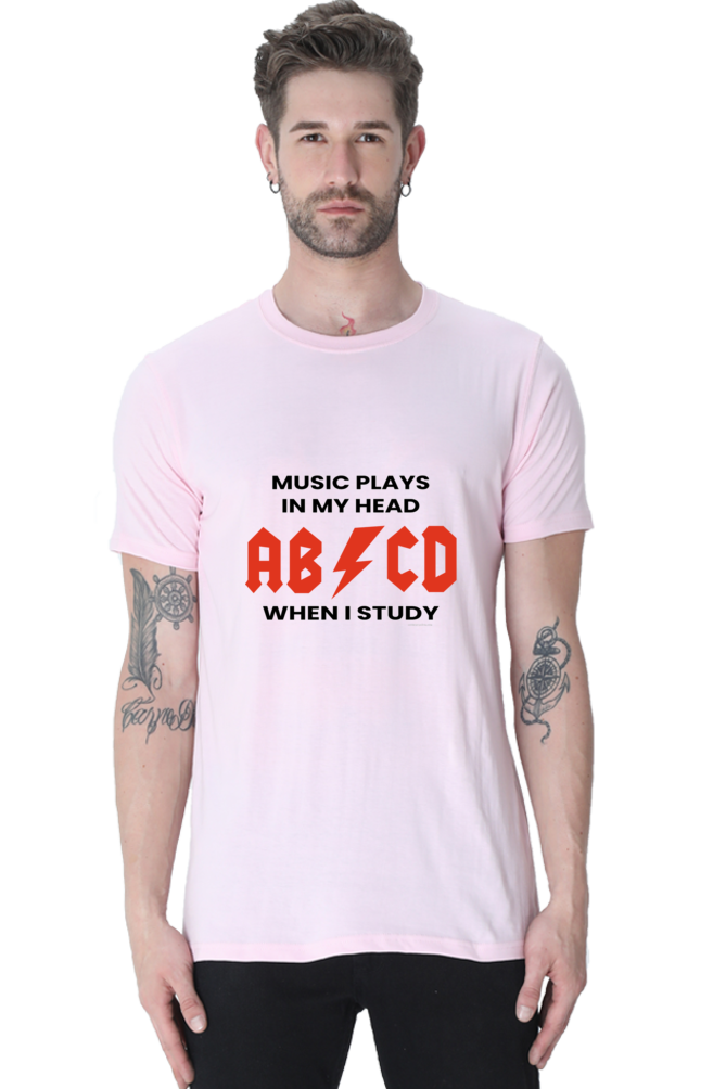 Xavi's Music Plays when I Study AC/DC Unisex Slogan / Quote T-shirt - Xavi's World