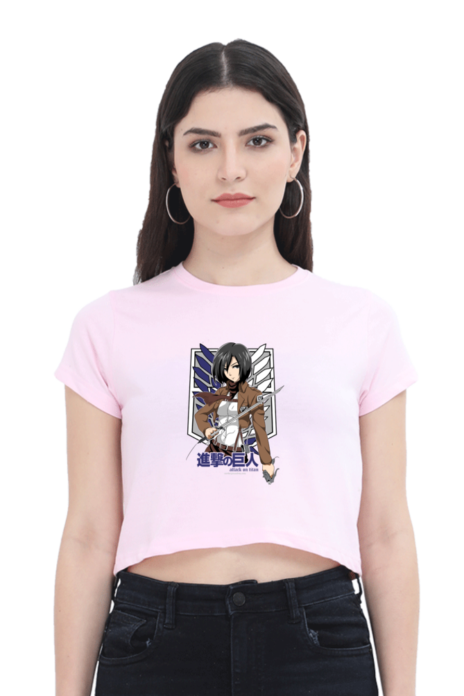 AOT Badass Woman Art Women's Cropped T-Shirt - Xavi's World