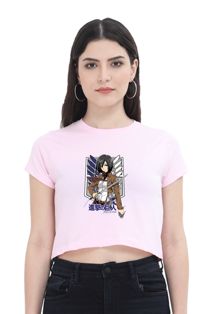 AOT Badass Woman Art Women's Cropped T-Shirt - Xavi's World