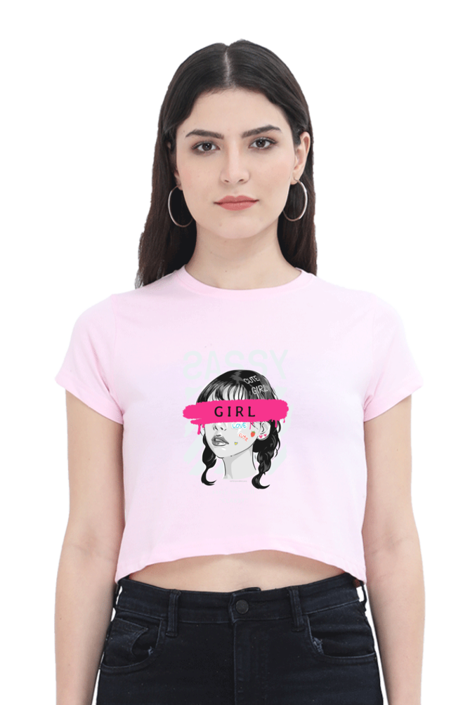 Sassy Girl Art Women's Cropped T-Shirt - Xavi's World