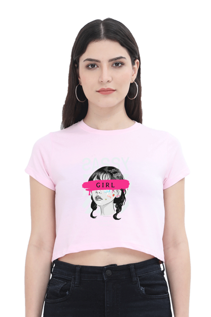 Sassy Girl Art Women's Cropped T-Shirt - Xavi's World