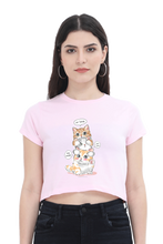 Load image into Gallery viewer, Cute Kitten Stack Women&#39;s Cropped T-Shirt - Xavi&#39;s World
