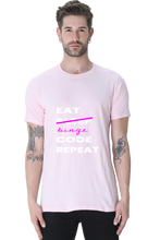 Load image into Gallery viewer, Xavi&#39;s Eat Sleep Code Repeat Binge Unisex Cotton Coder Tshirt
