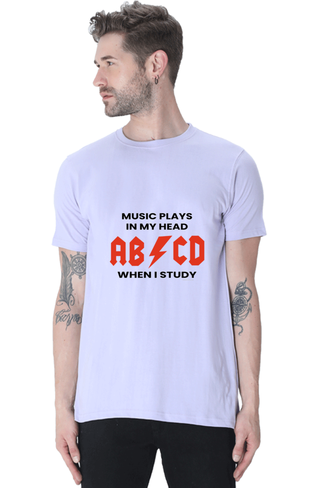 Xavi's Music Plays when I Study AC/DC Unisex Slogan / Quote T-shirt - Xavi's World