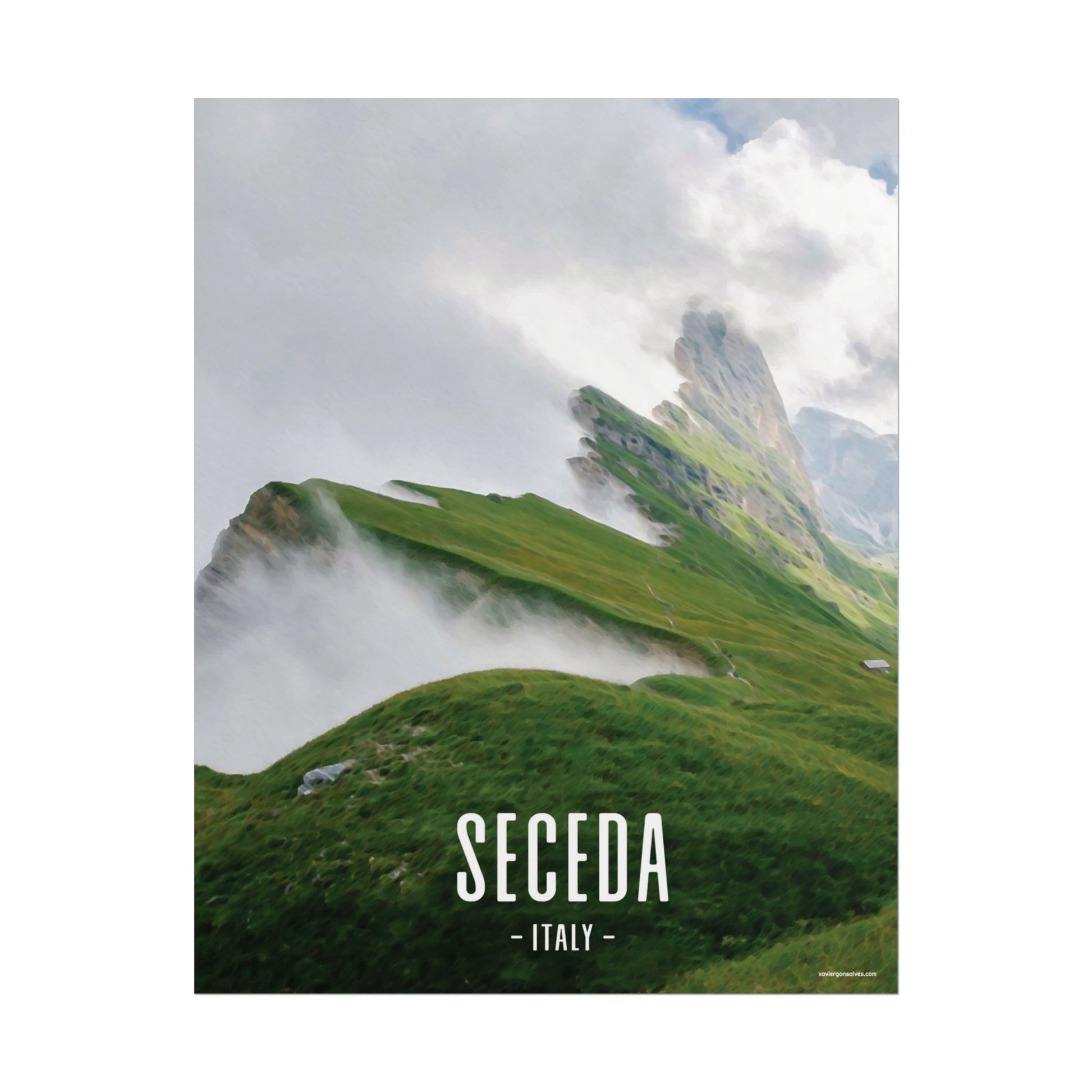 Seceda Ridge Italy Painting Window to the World Vertical Poster - Xavi's World