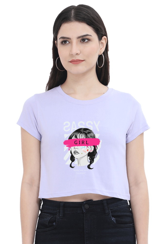 Sassy Girl Art Women's Cropped T-Shirt - Xavi's World