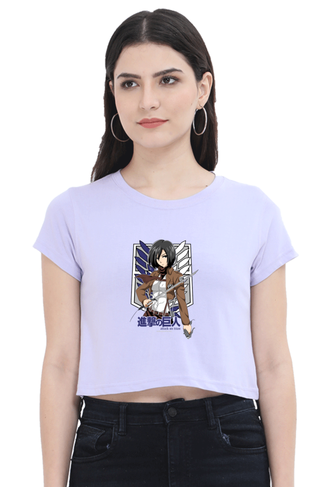 AOT Badass Woman Art Women's Cropped T-Shirt - Xavi's World