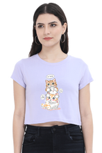 Load image into Gallery viewer, Cute Kitten Stack Women&#39;s Cropped T-Shirt - Xavi&#39;s World
