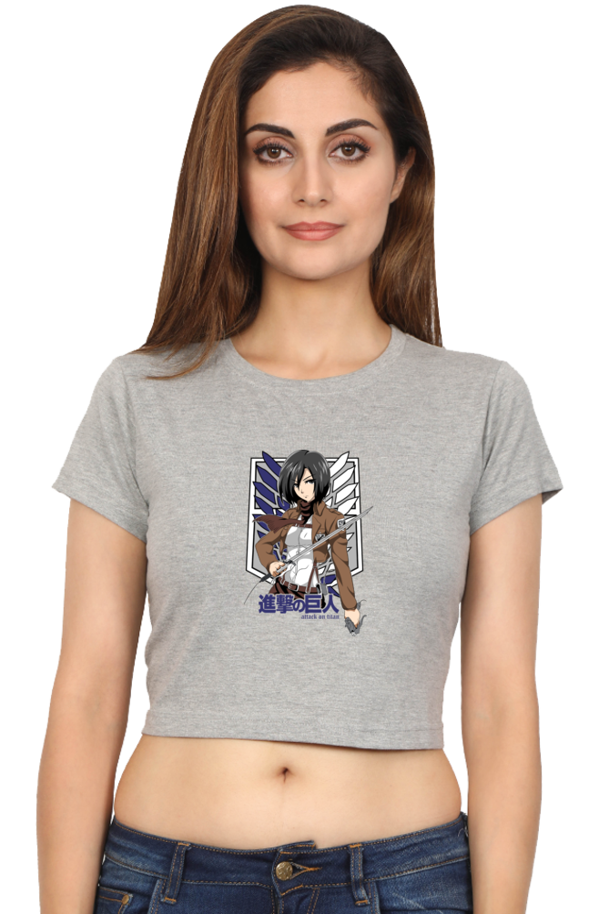 AOT Badass Woman Art Women's Cropped T-Shirt - Xavi's World