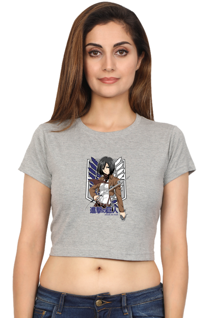 AOT Badass Woman Art Women's Cropped T-Shirt - Xavi's World