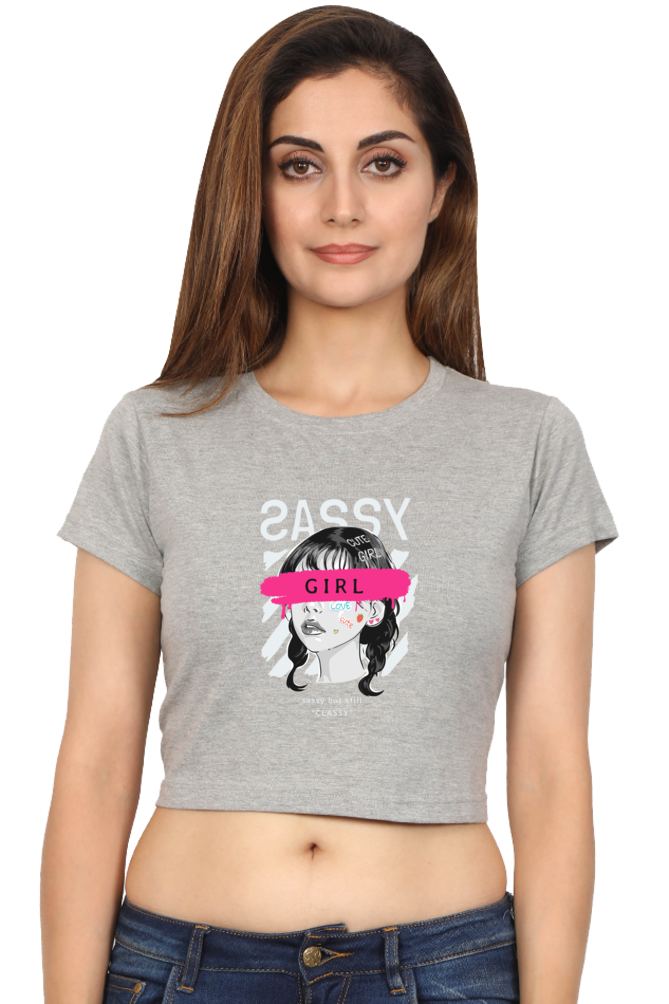 Sassy Girl Art Women's Cropped T-Shirt - Xavi's World