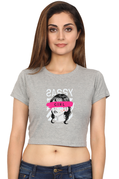 Sassy Girl Art Women's Cropped T-Shirt - Xavi's World