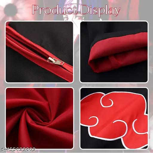 Anime Hooded Akatsuki Cloak Cosplay Costume and Set