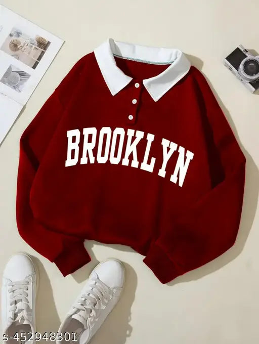 Basic Quality Brooklyn Collared College Sweatshirt
