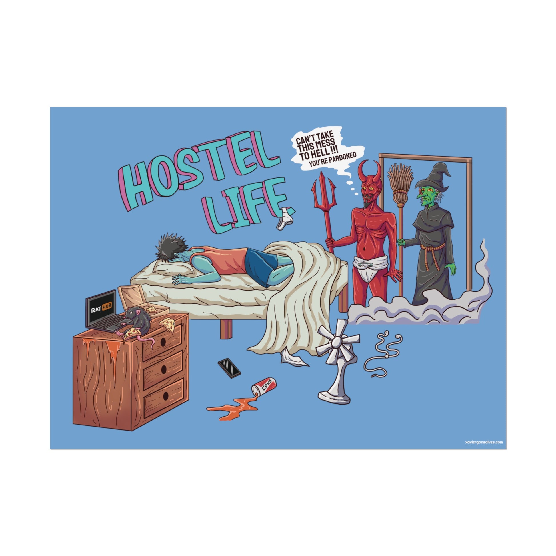 Xavi's Hostel Life Matte Horizontal Poster - Xavi's World