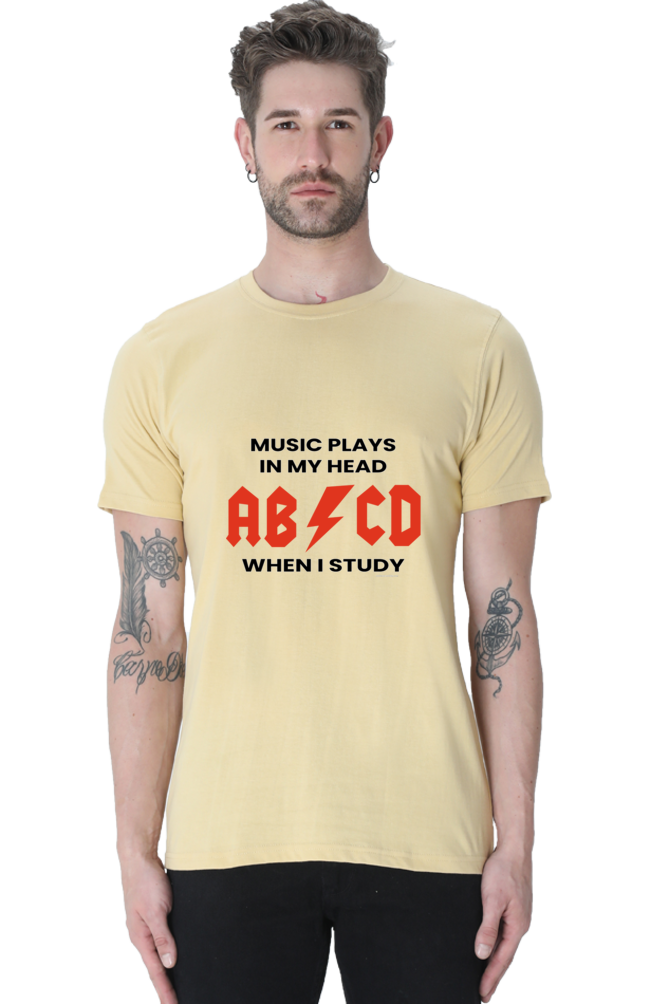 Xavi's Music Plays when I Study AC/DC Unisex Slogan / Quote T-shirt - Xavi's World