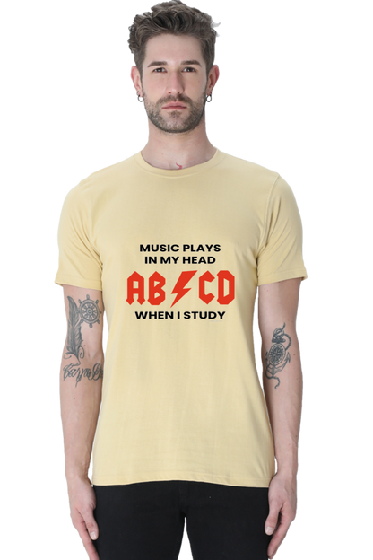 Xavi's Music Plays when I Study AC/DC Unisex Slogan / Quote T-shirt - Xavi's World