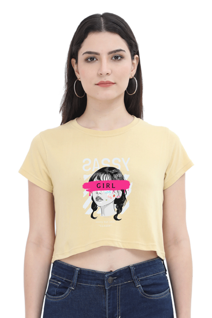 Sassy Girl Art Women's Cropped T-Shirt - Xavi's World