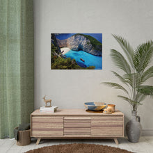 Load image into Gallery viewer, Navagio Beach Zakynthos Greece Painting Window to the World Horizontal Poster - Xavi&#39;s World
