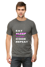 Load image into Gallery viewer, Xavi&#39;s Eat Sleep Code Repeat Binge Unisex Cotton Coder Tshirt
