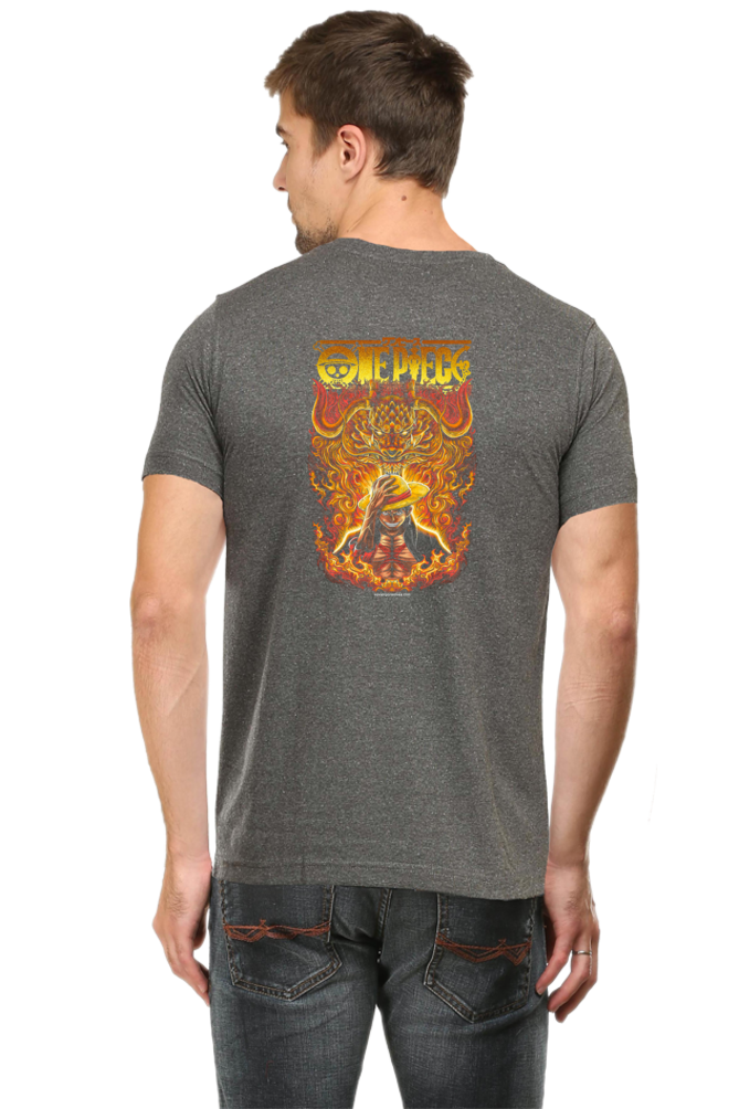 Luffy Glow Art Back Print Unisex Cotton Tshirt - Xavi's World