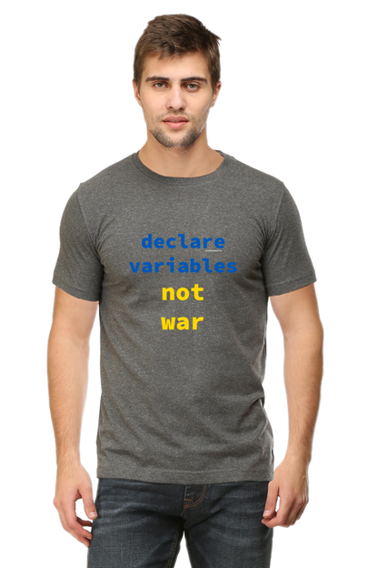 Xavi's Declare Variables not War Unisex Cotton Coder T-shirt - Xavi's World