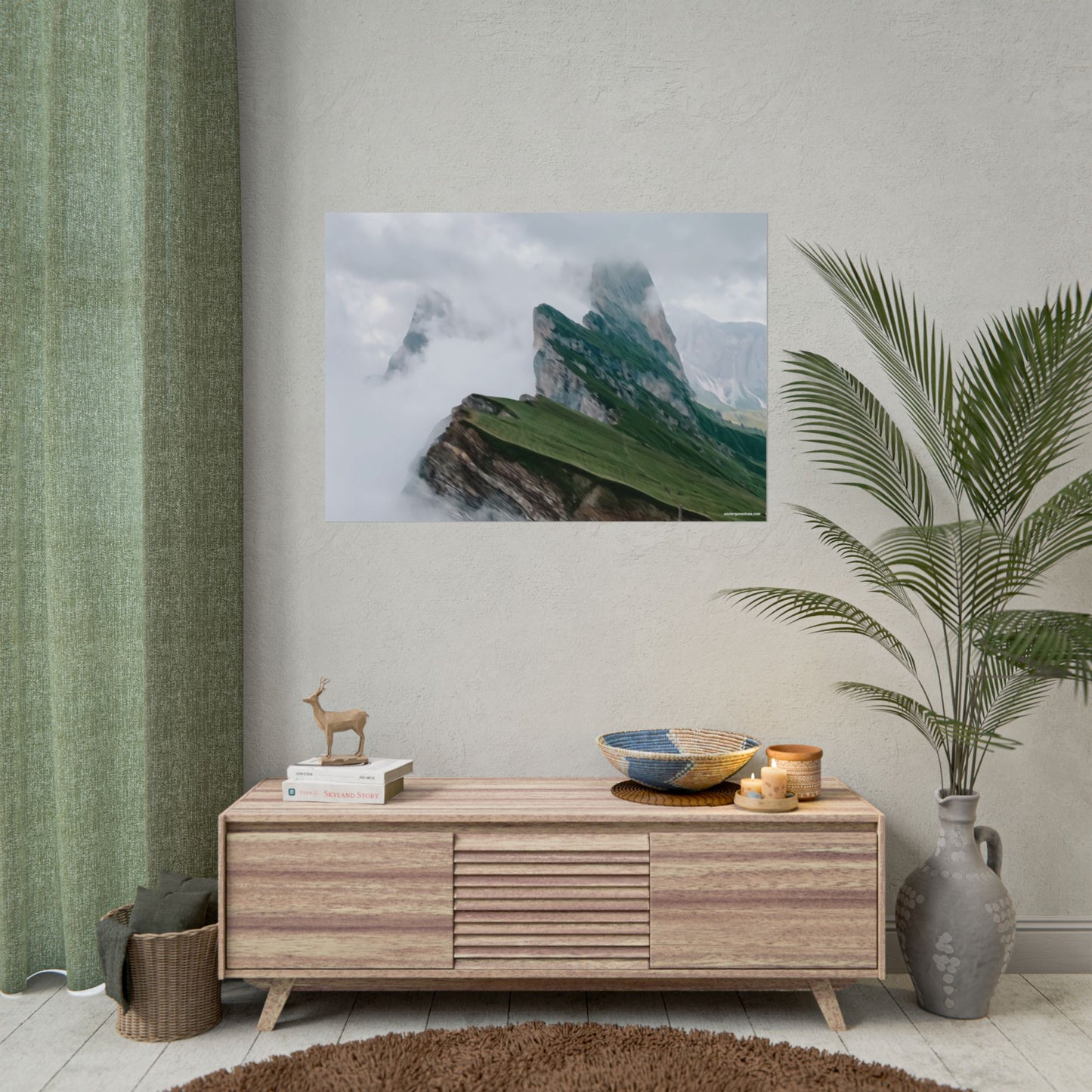 Seceda Ridge Italy Painting Window to the World Horizontal Poster - Xavi's World