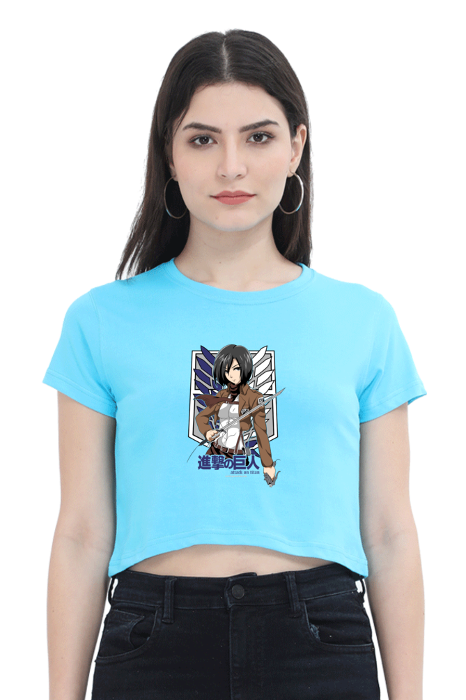 AOT Badass Woman Art Women's Cropped T-Shirt - Xavi's World