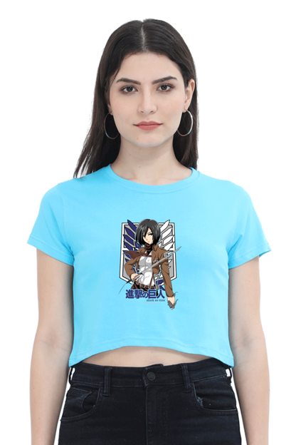 AOT Badass Woman Art Women's Cropped T-Shirt - Xavi's World