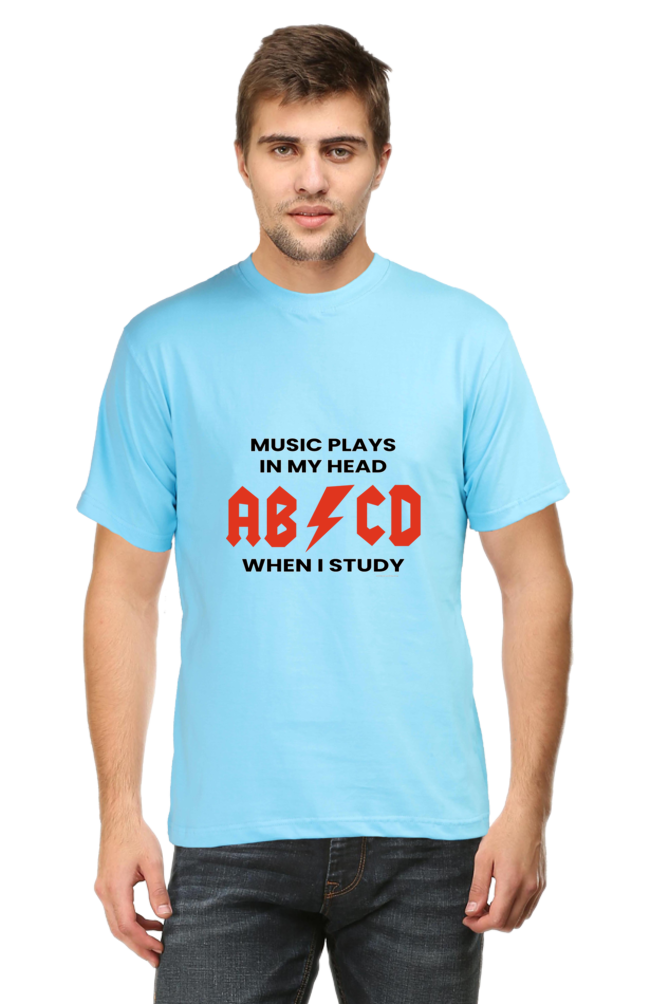 Xavi's Music Plays when I Study AC/DC Unisex Slogan / Quote T-shirt - Xavi's World