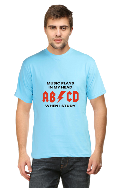 Xavi's Music Plays when I Study AC/DC Unisex Slogan / Quote T-shirt - Xavi's World