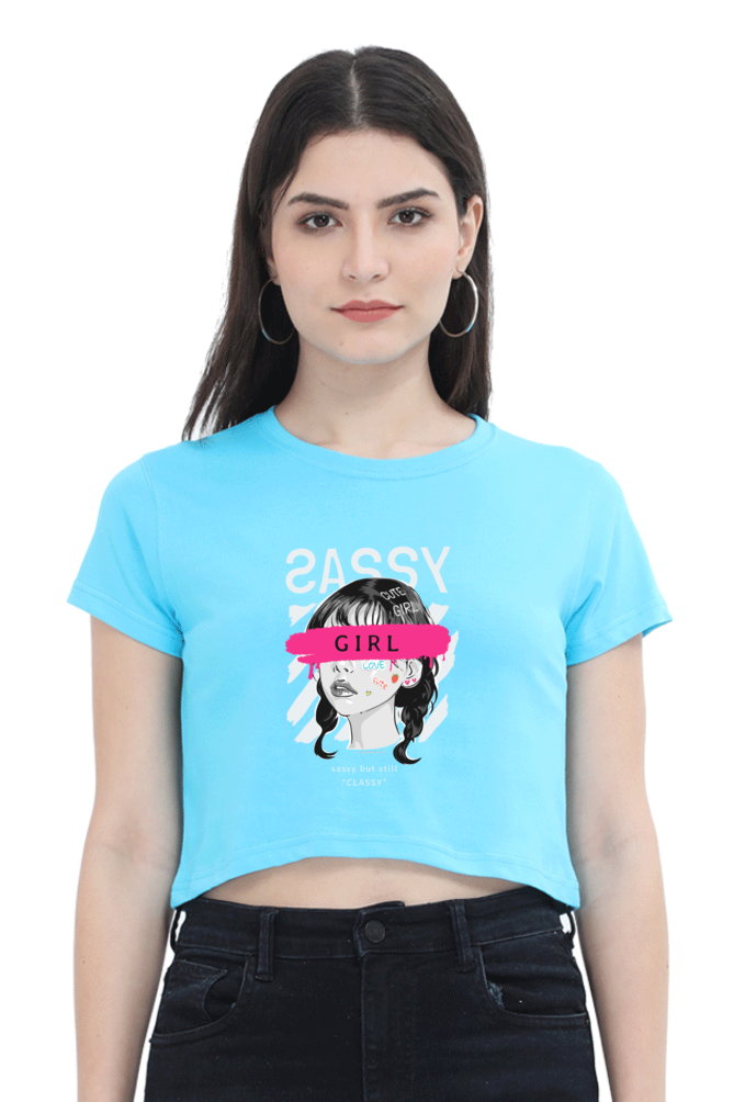 Sassy Girl Art Women's Cropped T-Shirt - Xavi's World