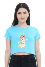 Load image into Gallery viewer, Cute Kitten Stack Women&#39;s Cropped T-Shirt - Xavi&#39;s World
