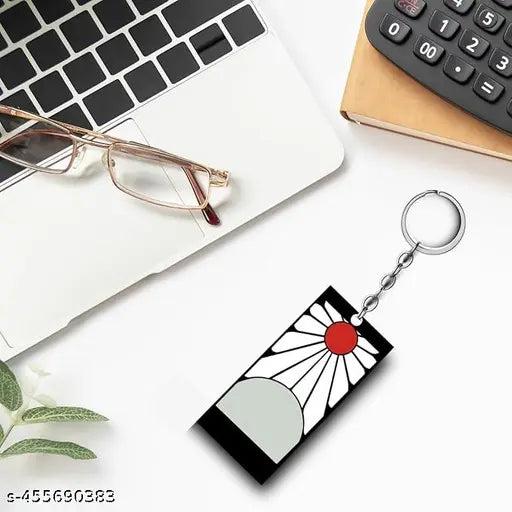 Demon Slay Anime Hanafuda Earring Keychain | Pack of 2