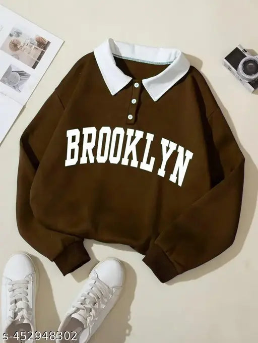 Basic Quality Brooklyn Collared College Sweatshirt