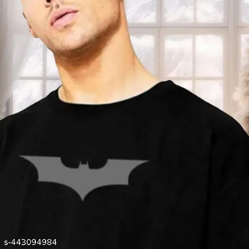 Nolan Batman Logo Cotton Black T-Shirt