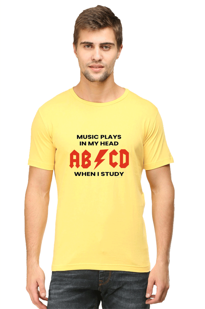 Xavi's Music Plays when I Study AC/DC Unisex Slogan / Quote T-shirt - Xavi's World