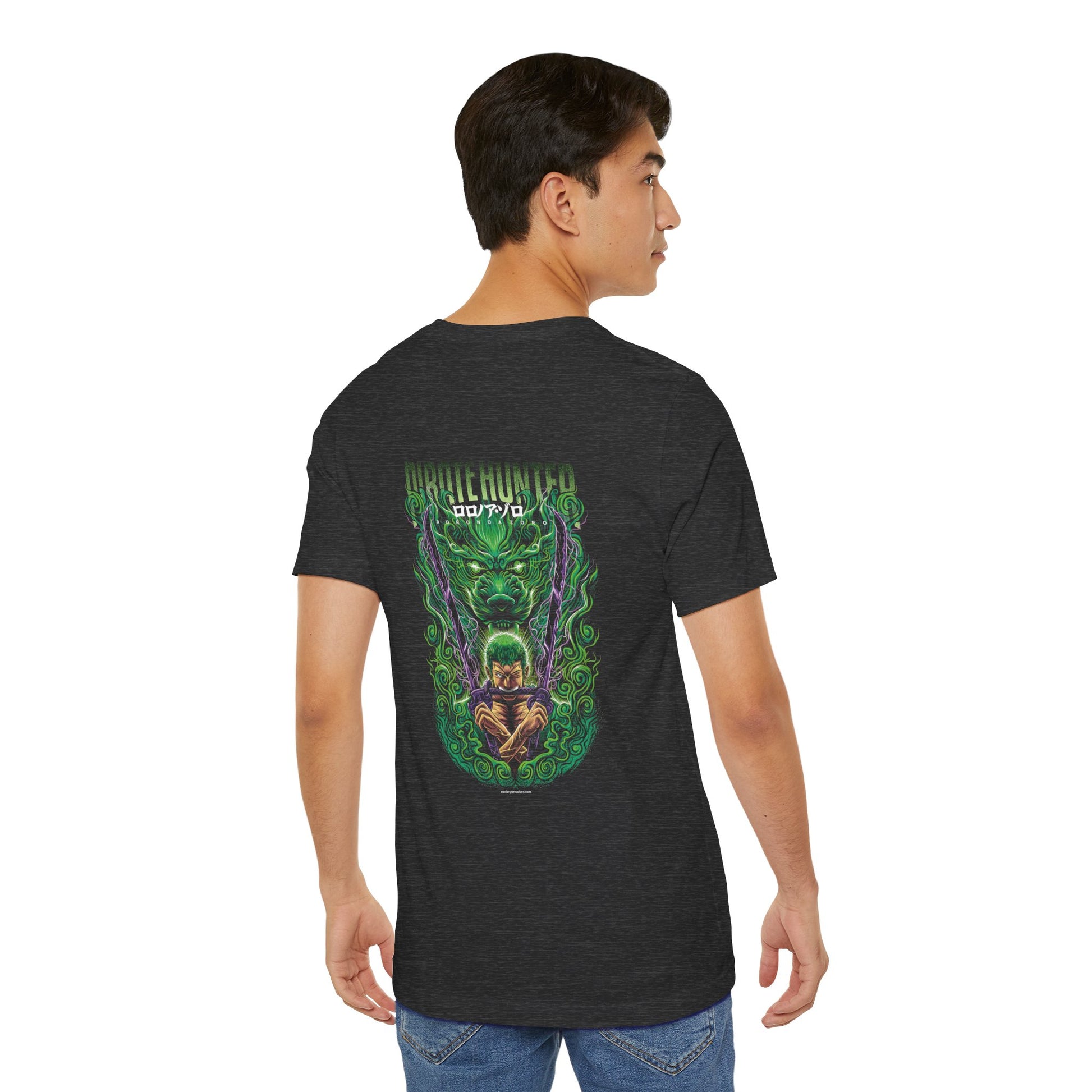 Zoro Green Art Back Print Unisex Cotton Tshirt - Xavi's World