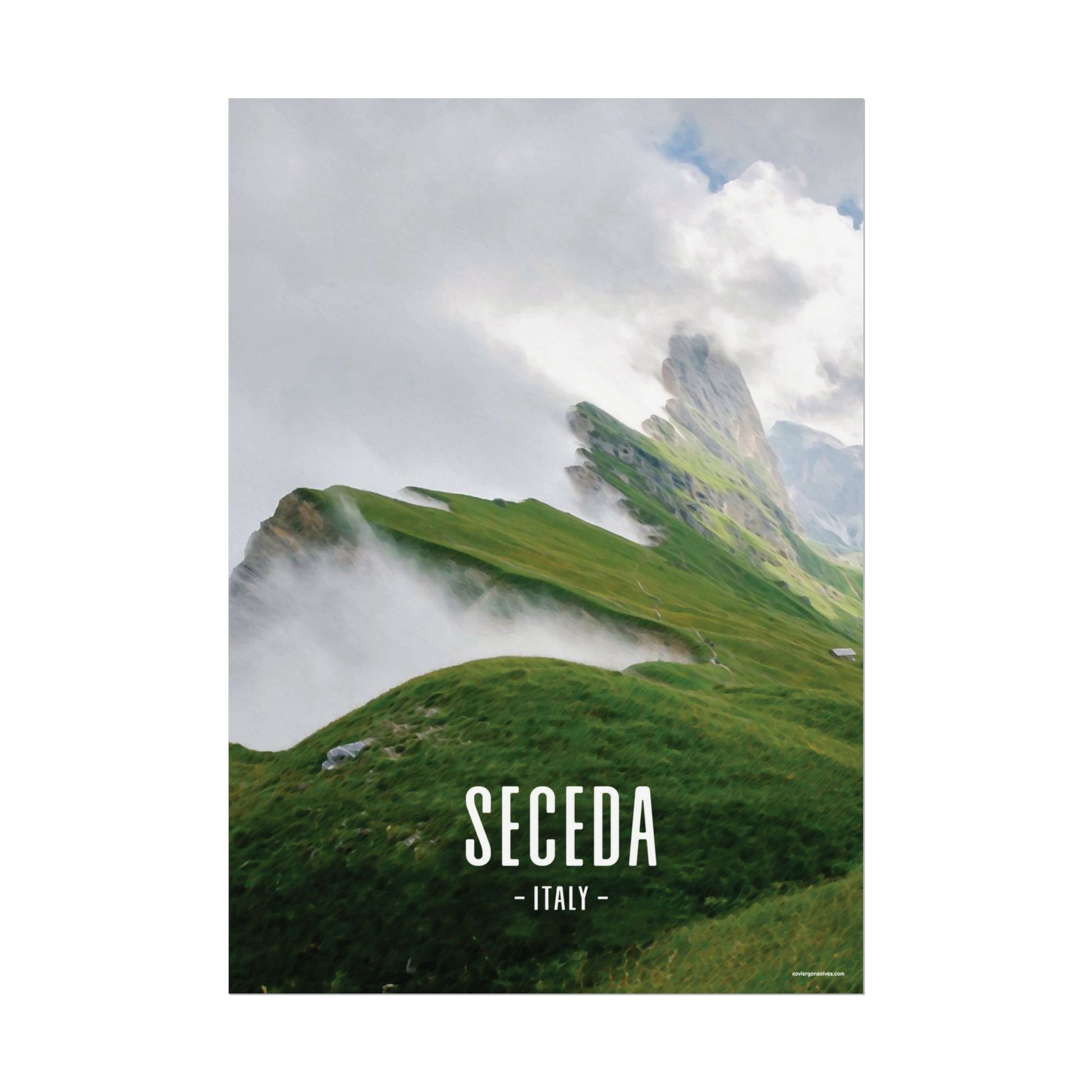 Seceda Ridge Italy Painting Window to the World Vertical Poster - Xavi's World