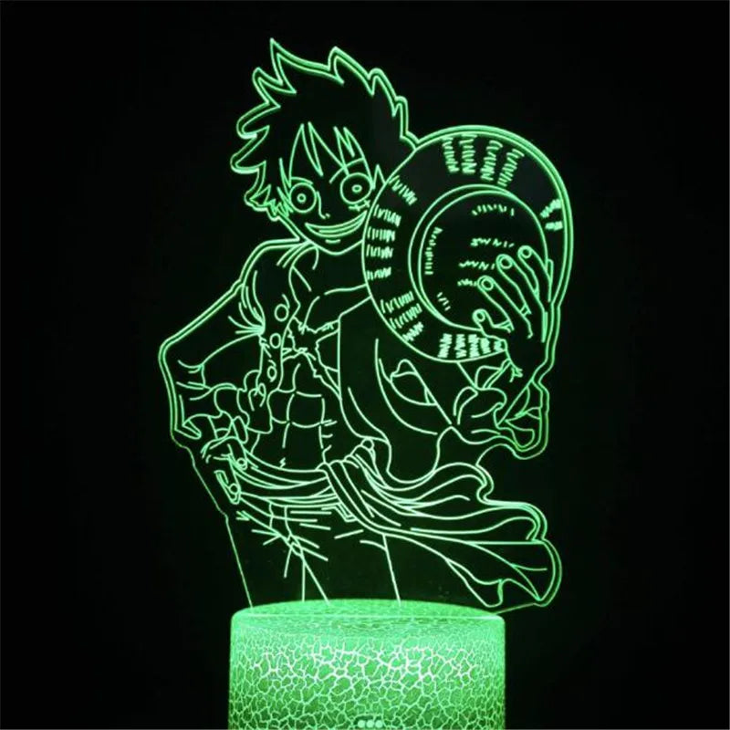 Set 2 One of Piece Multi-Style Night Light LED Color Changing Action Figure Collectables