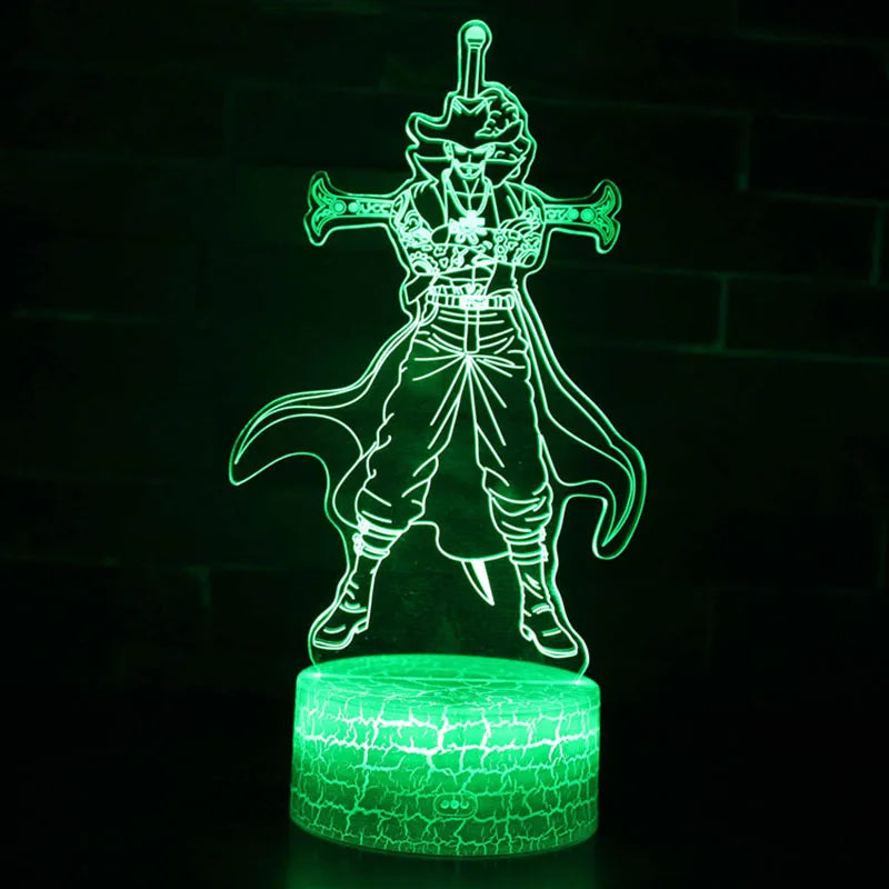 Set 2 One of Piece Multi-Style Night Light LED Color Changing Action Figure Collectables