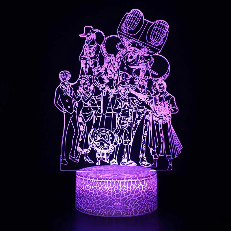 Set 2 One of Piece Multi-Style Night Light LED Color Changing Action Figure Collectables