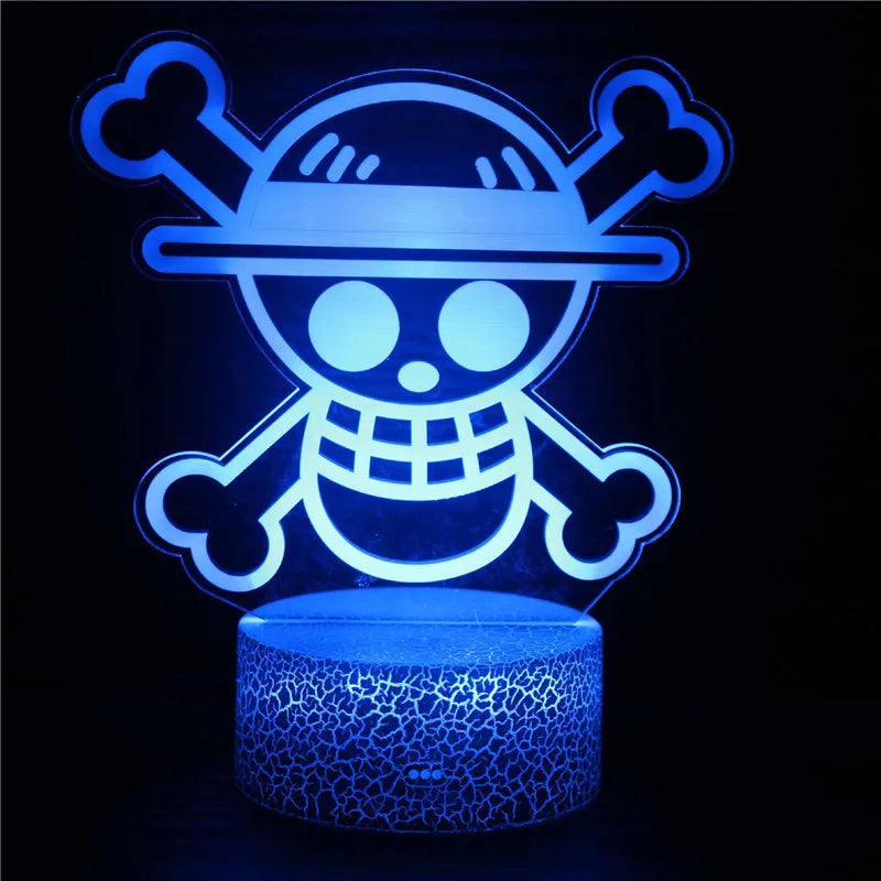 Set 2 One of Piece Multi-Style Night Light LED Color Changing Action Figure Collectables