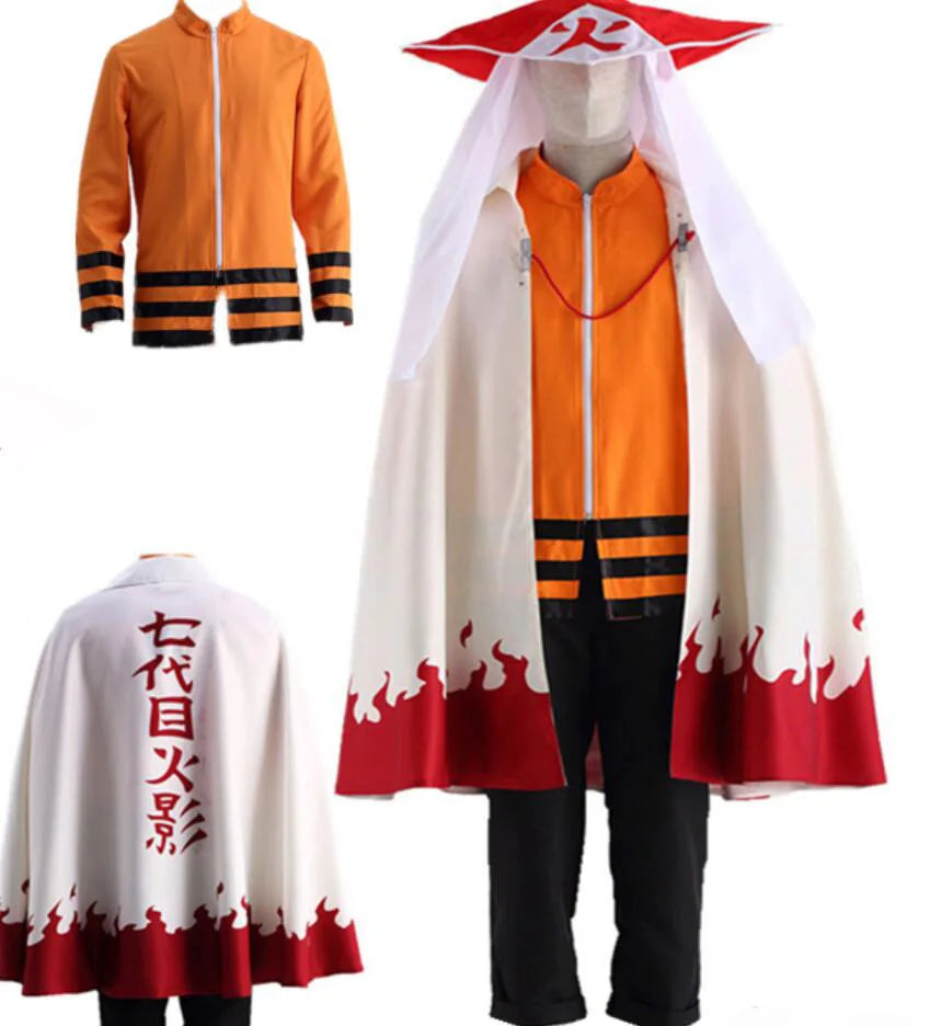 Anime Seventh Hokag Cosplay Full Set Costume and Hokage Hats