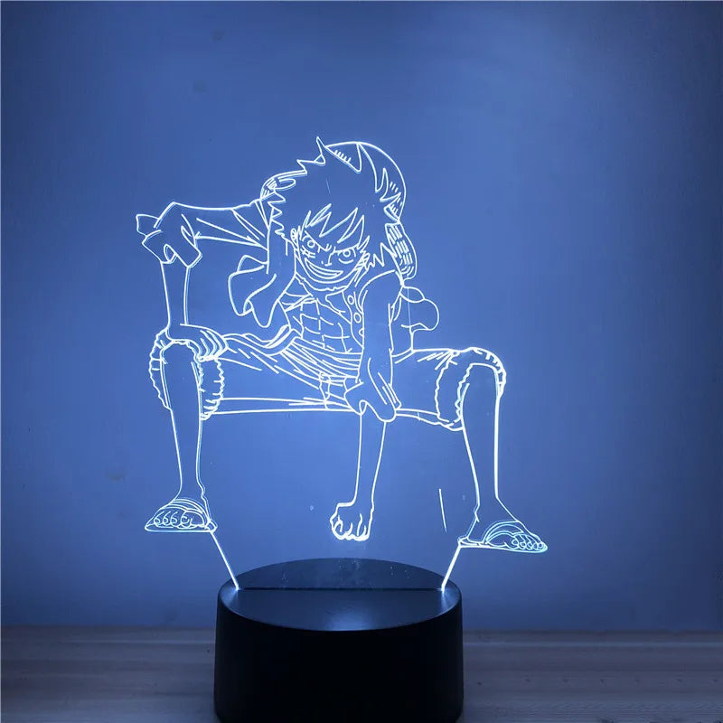 Set 1 One of Piece Multi-Style Night Light LED Color Changing Action Figure Collectables