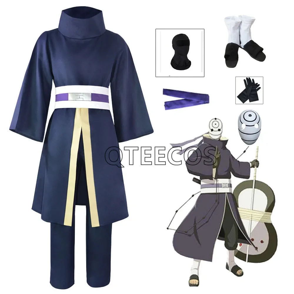 Anime Tobi Uchiha Obit Cosplay Costume with Mask