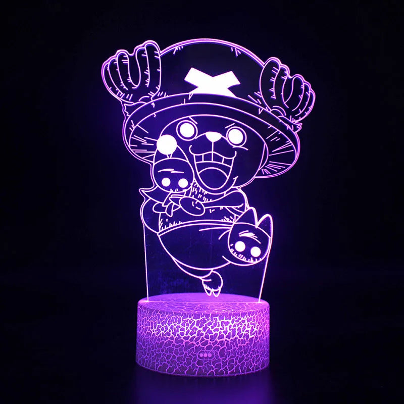 Set 1 One of Piece Multi-Style Night Light LED Color Changing Action Figure Collectables