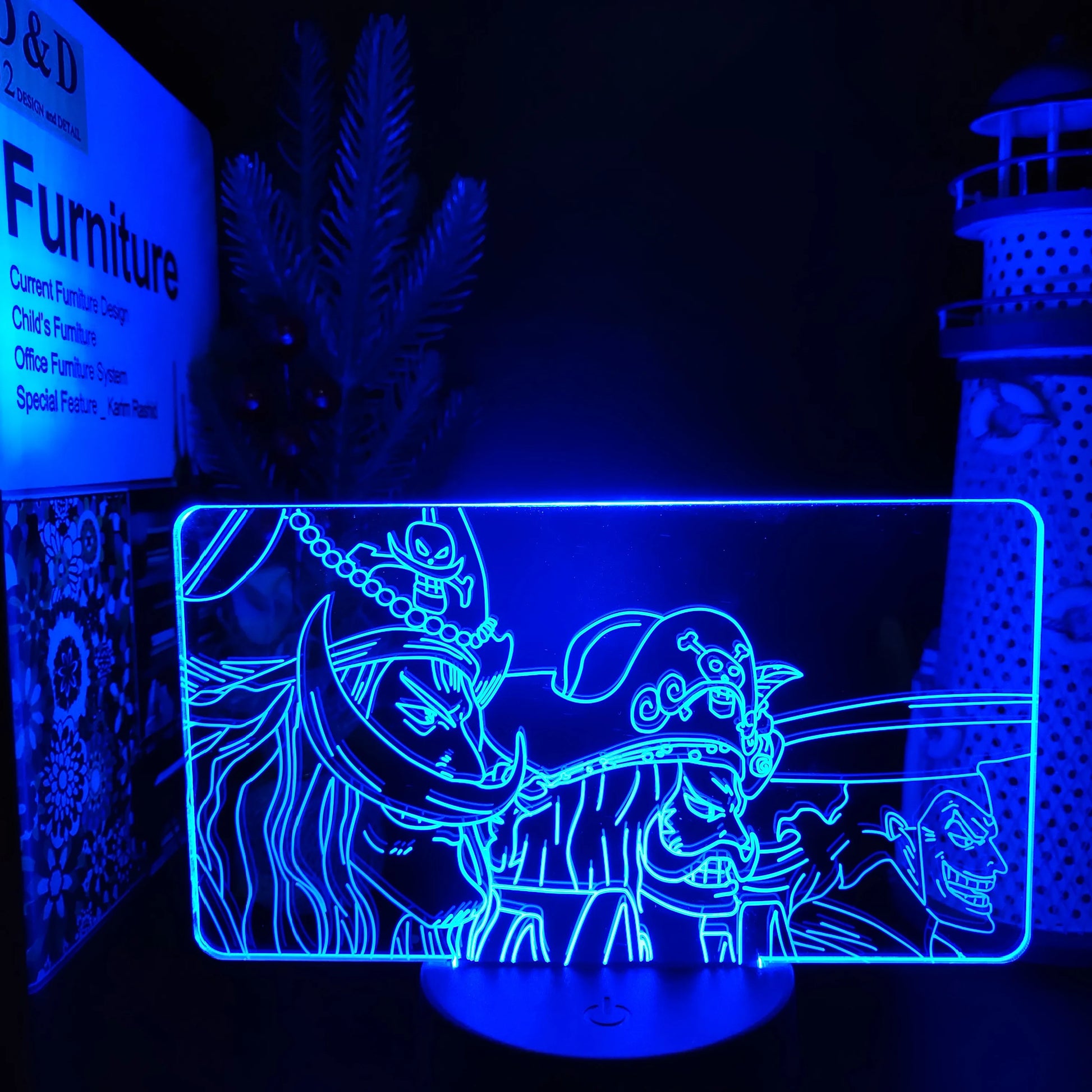 Set 1 One of Piece Multi-Style Night Light LED Color Changing Action Figure Collectables