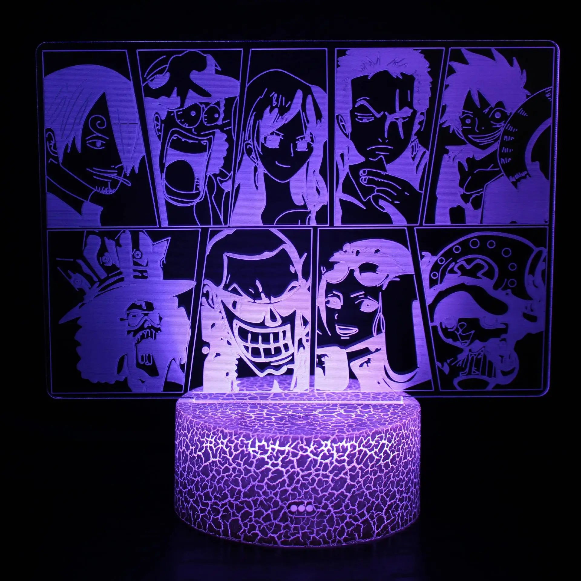 Set 2 One of Piece Multi-Style Night Light LED Color Changing Action Figure Collectables