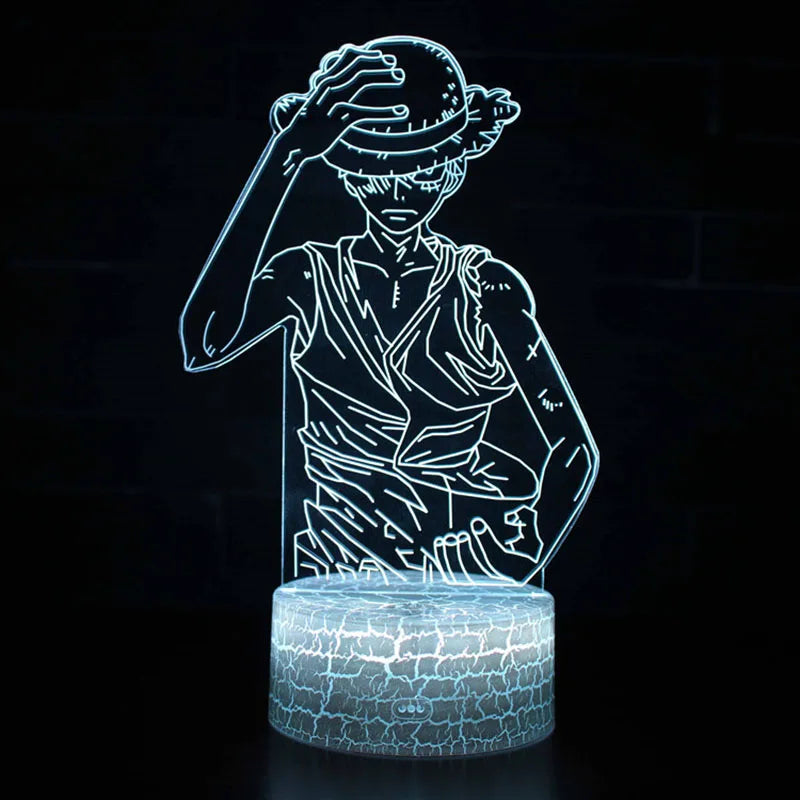 Set 1 One of Piece Multi-Style Night Light LED Color Changing Action Figure Collectables